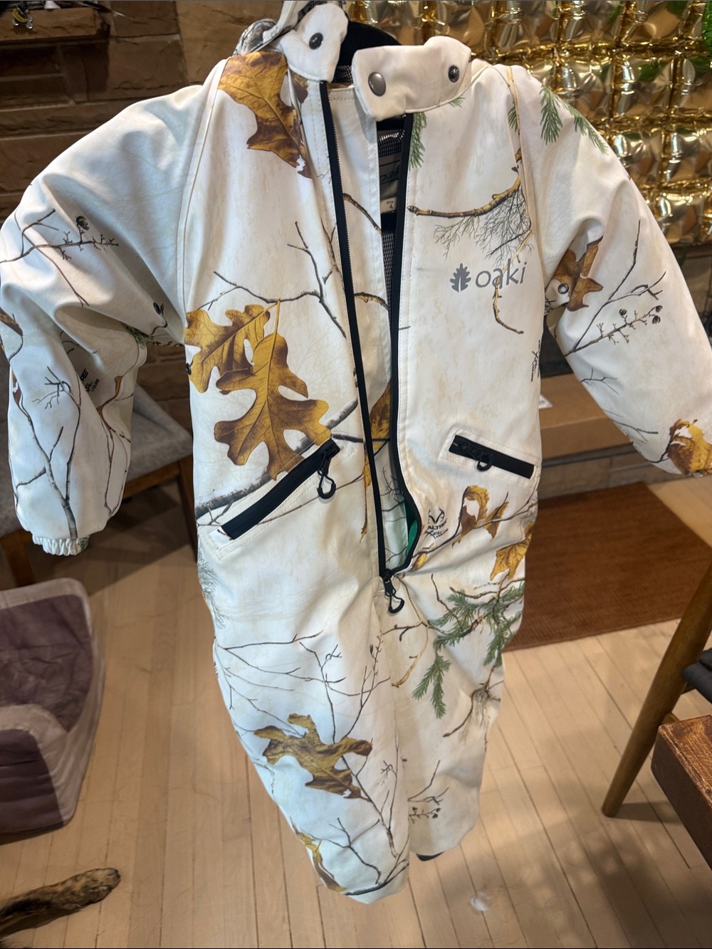 Oaki Kids' White Oak-Print Snowsuit